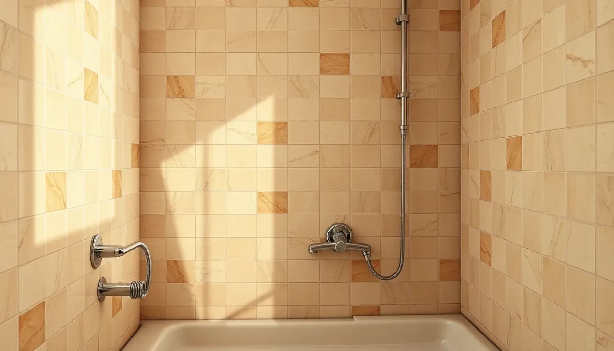 Mur de salle de bain rénové avec étanchéité soignée pour éviter les fuites d'eau futures