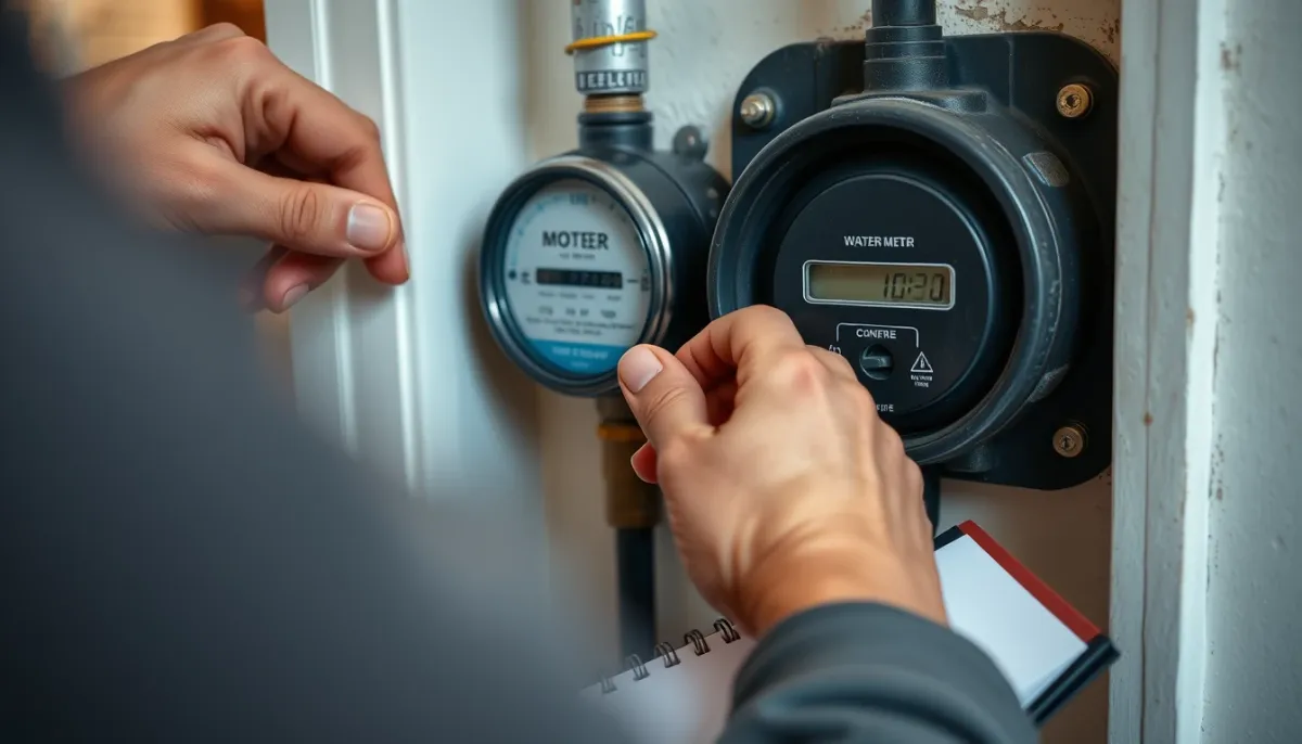 Vérification manuelle d'un compteur d'eau pour détecter une fuite après compteur