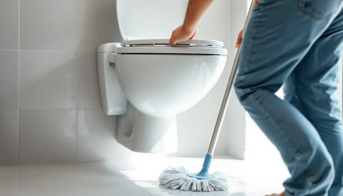 Nettoyage facile sous un WC suspendu grâce au sol dégagé