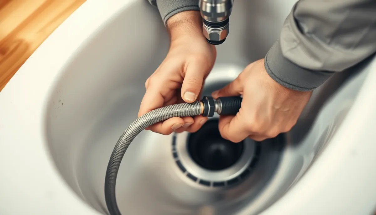 Utilisation d'un furet pour déboucher une canalisation
